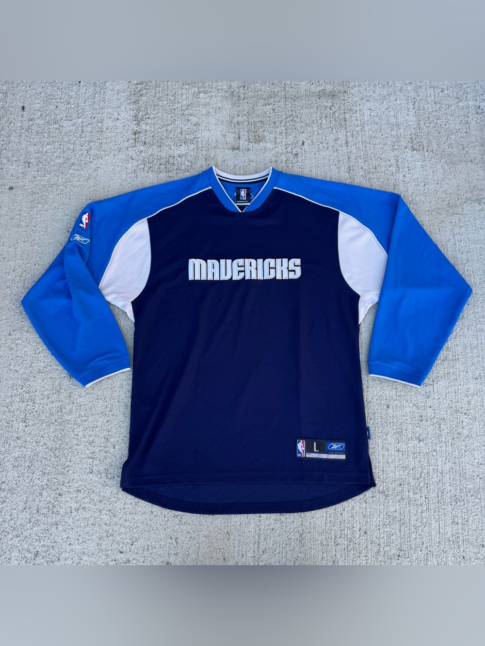 Vintage Dallas Mavericks Reebok Shooting Long Sleeve Shirt Large Tall